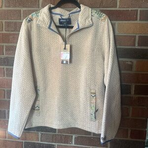 Chubbies Pullover Mens Medium Beige Sandstorm Quilted Quarter Zip Sweater NEW